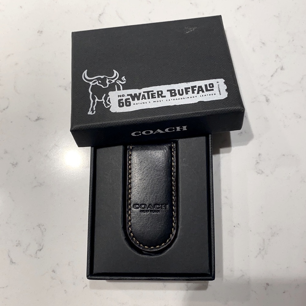 Brand New Coach Leather Money Clip